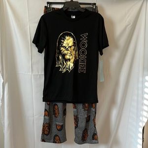 🔴 5 items for $25 Sale! Boy's Star Wars Wookie PJ Set XL NWT
